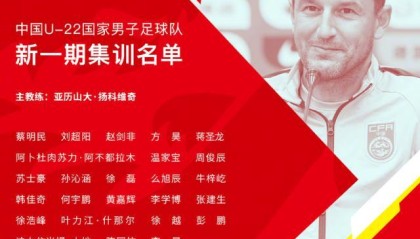开云体育入口-U22国足广州集训25人名单：申花6人 大连人泰山4人